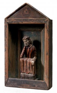 A Shrine with the Figurine of Pensive Christ